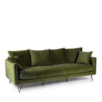 Villabon - Canapé 4 Places - Velours - Vert olive