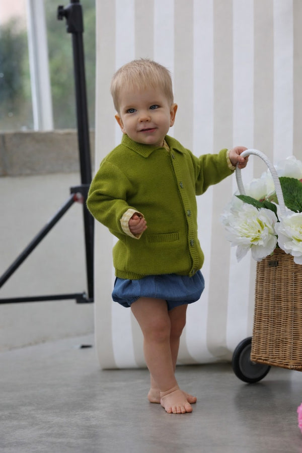 Valentin Olive Cardigan - Baby Boy
