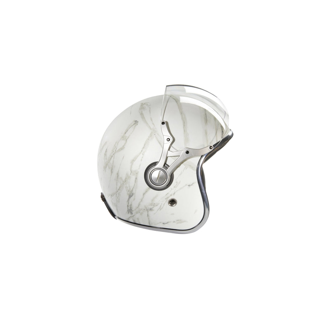 Casque Jet Exklusiv Rider Marbre - Blanc