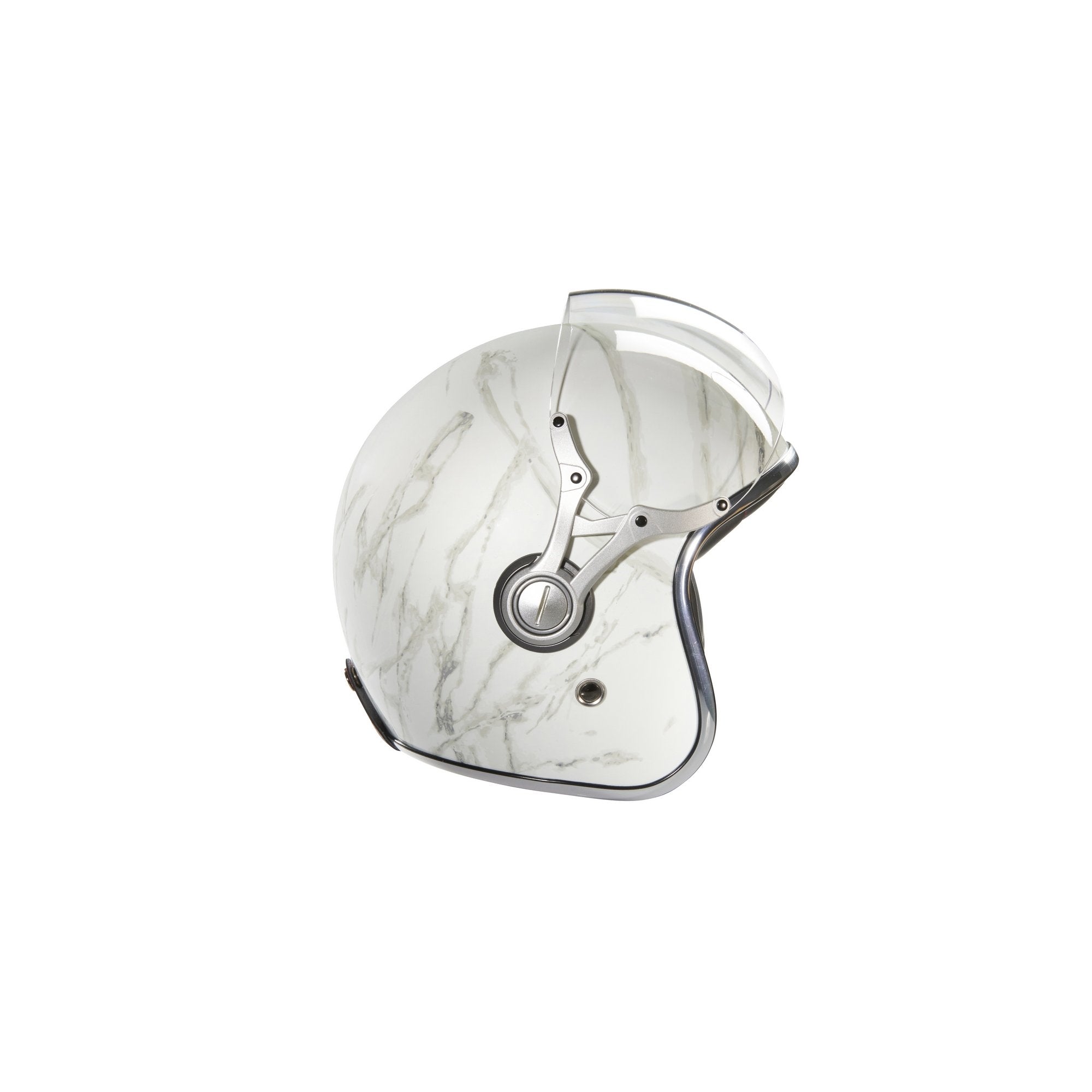 Casque Jet Exklusiv Rider Marbre - Blanc