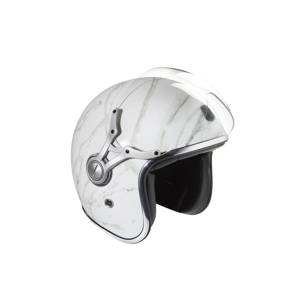 Casque Jet Exklusiv Rider Marbre - Blanc
