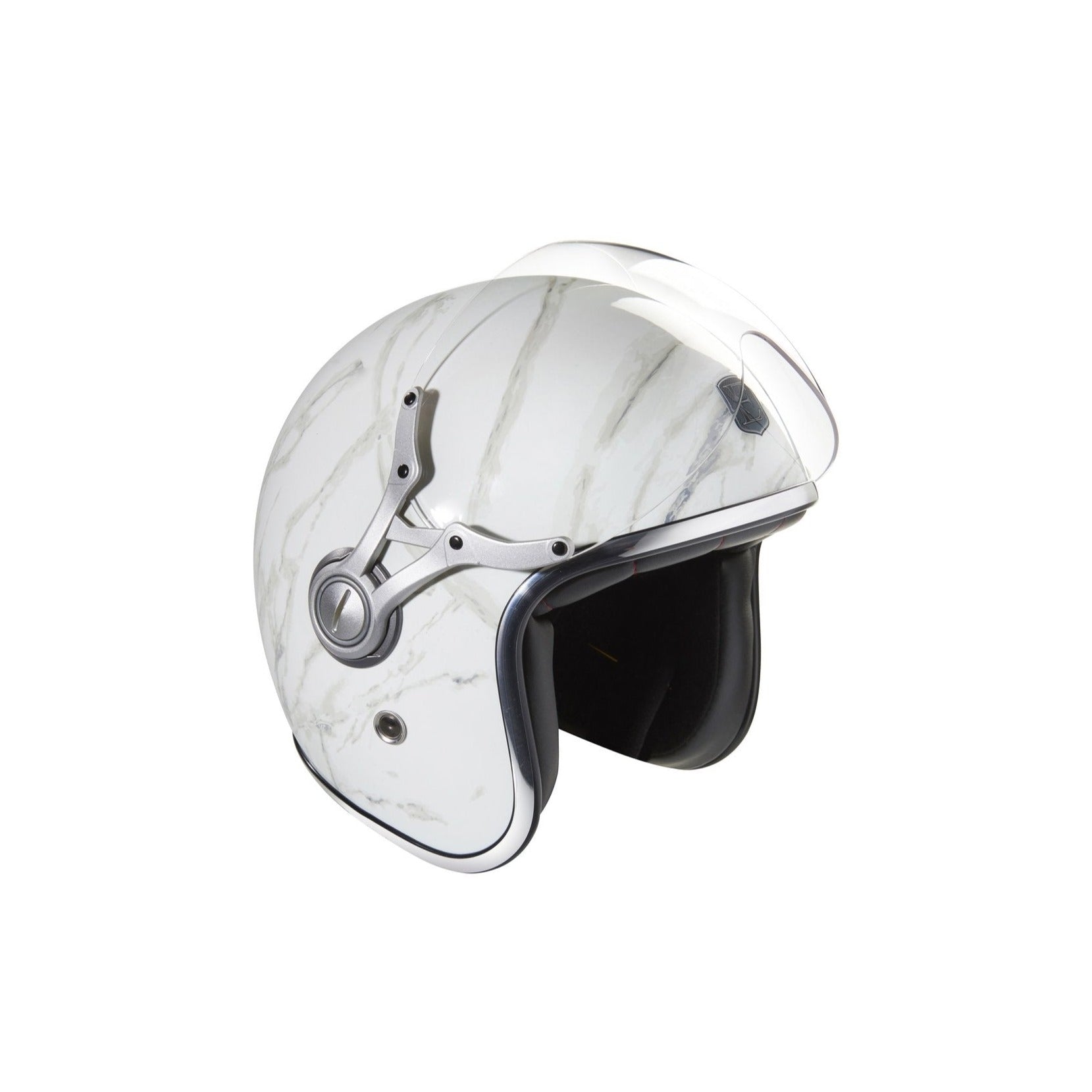 Casque Jet Exklusiv Rider Marbre - Blanc