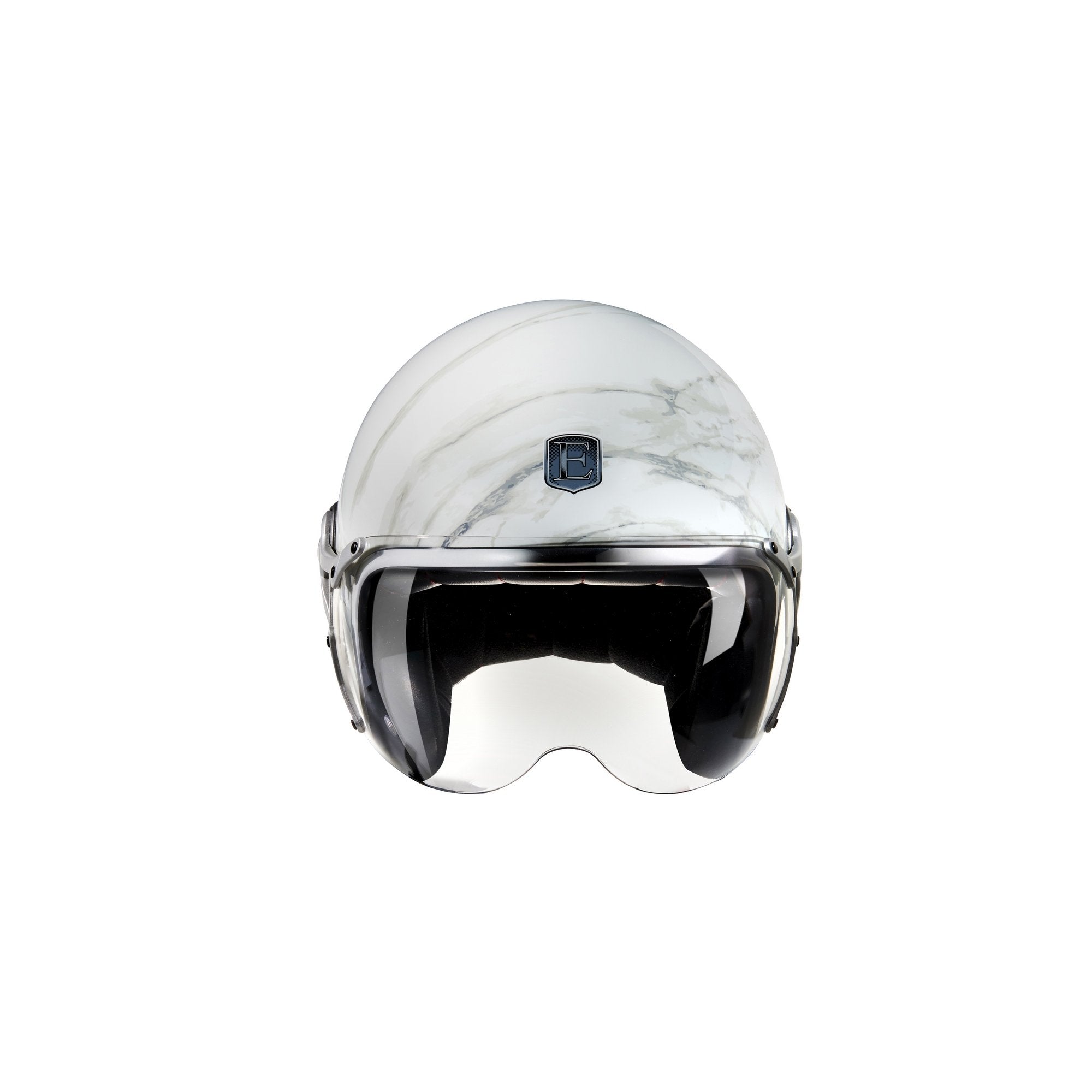 Casque Jet Exklusiv Rider Marbre - Blanc