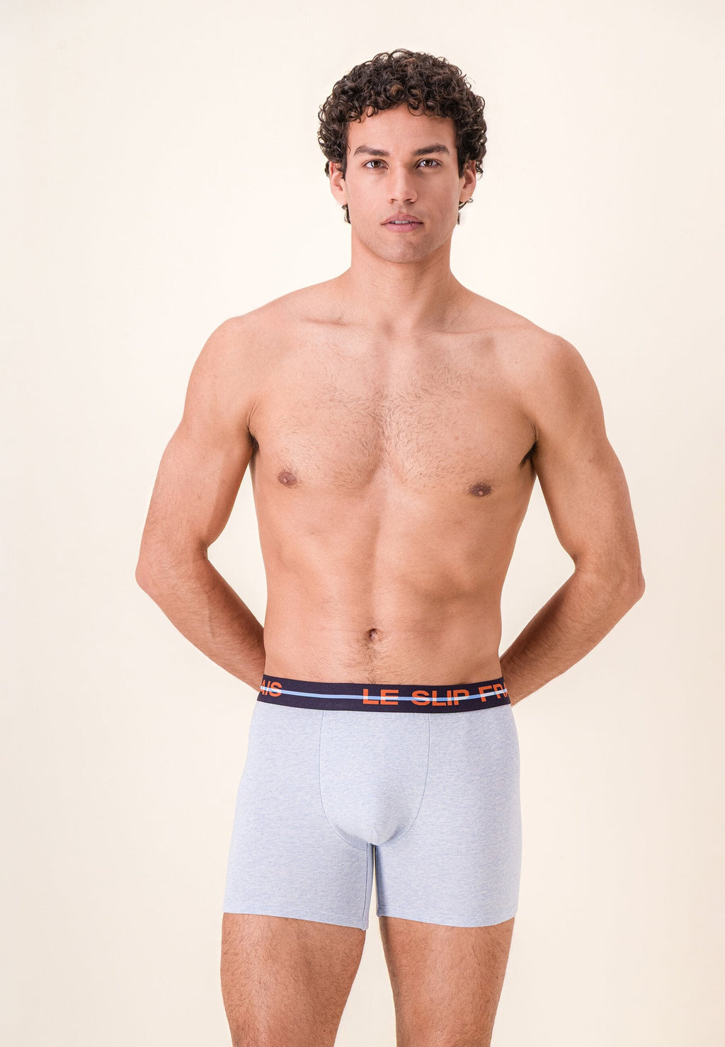Lange Katoenen Boxershort Redoutable - Gemêleerd Hemelsblauw
