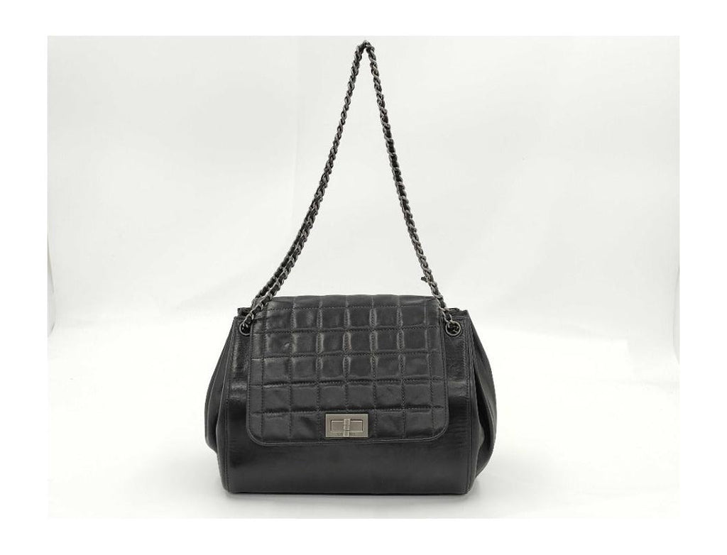 Imagen del producto de cuero del bolso con solapa cuadrada reedición vintage de Chanel