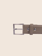 Ceinture Classique Cuir Gravé Taupe - Homme