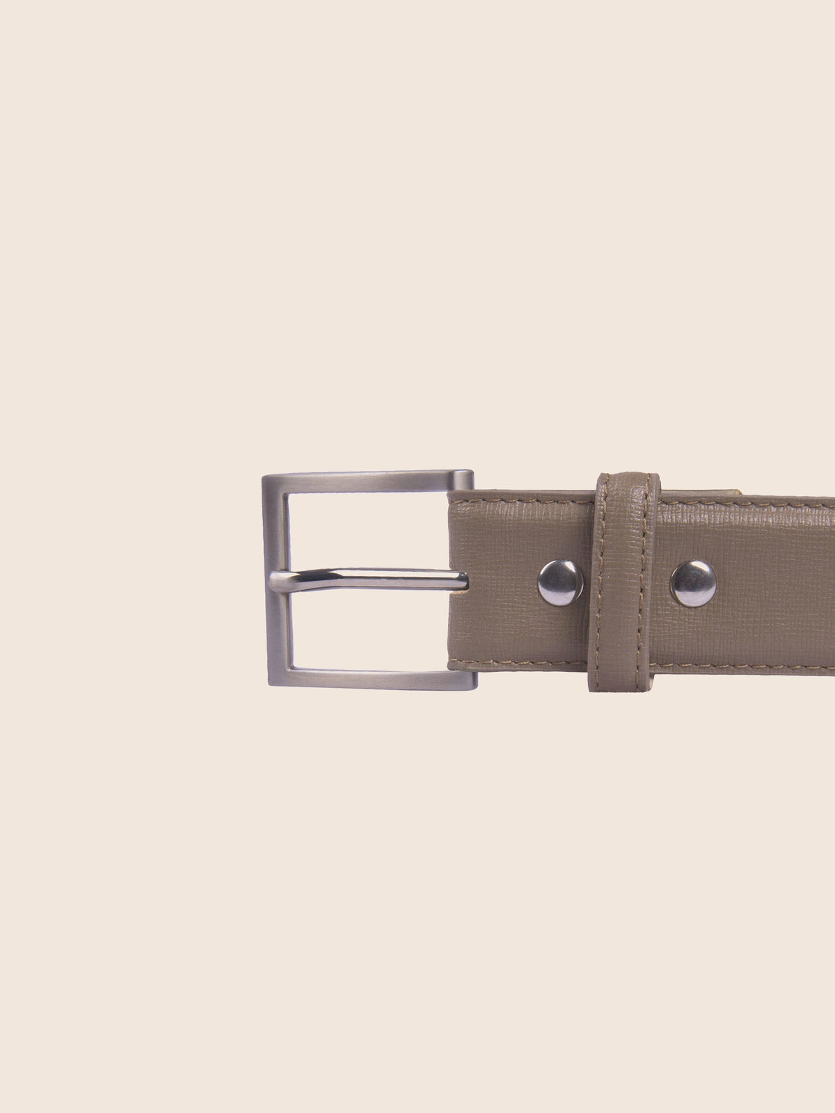 Ceinture Classique Cuir Gravé Taupe - Homme