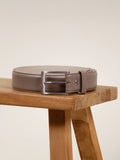 Ceinture Classique Cuir Gravé Taupe - Homme