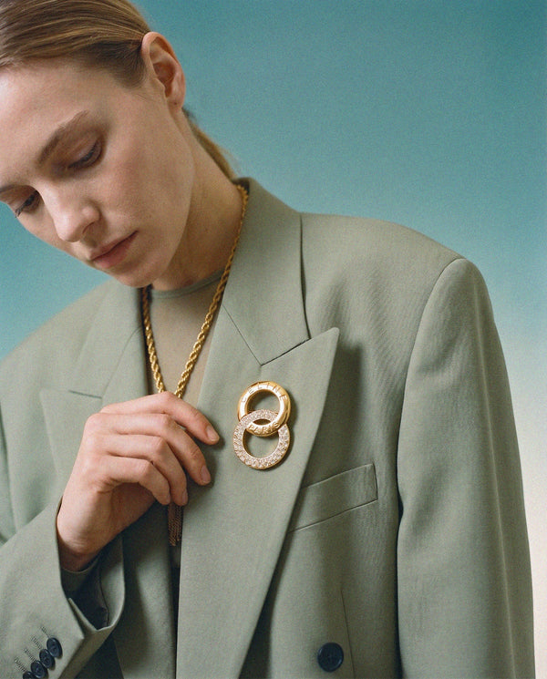 Céline  Broche Anneaux Entrelacés Vintage