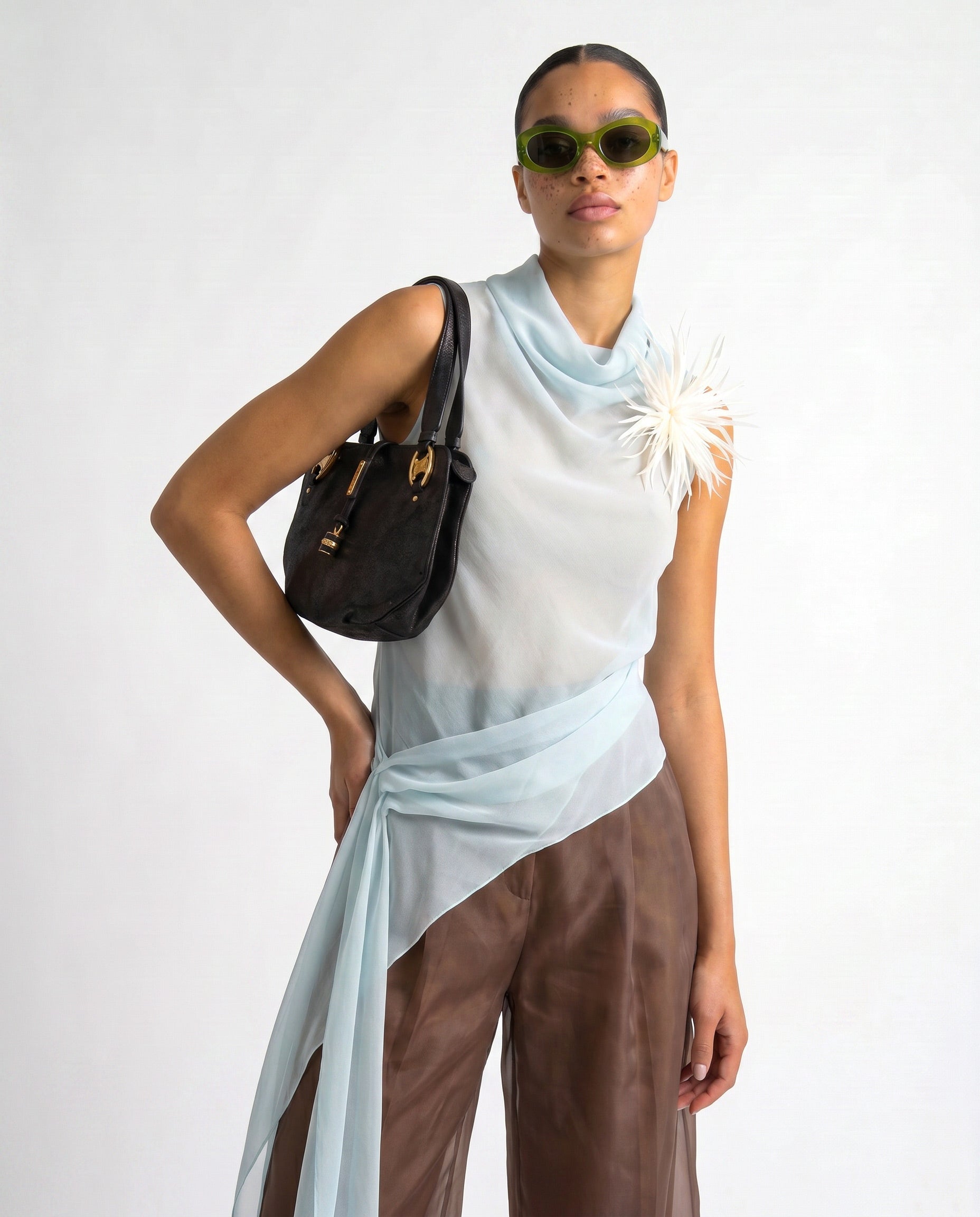 Sac Céline Vintage Logo Triomphe Suédine Irisée