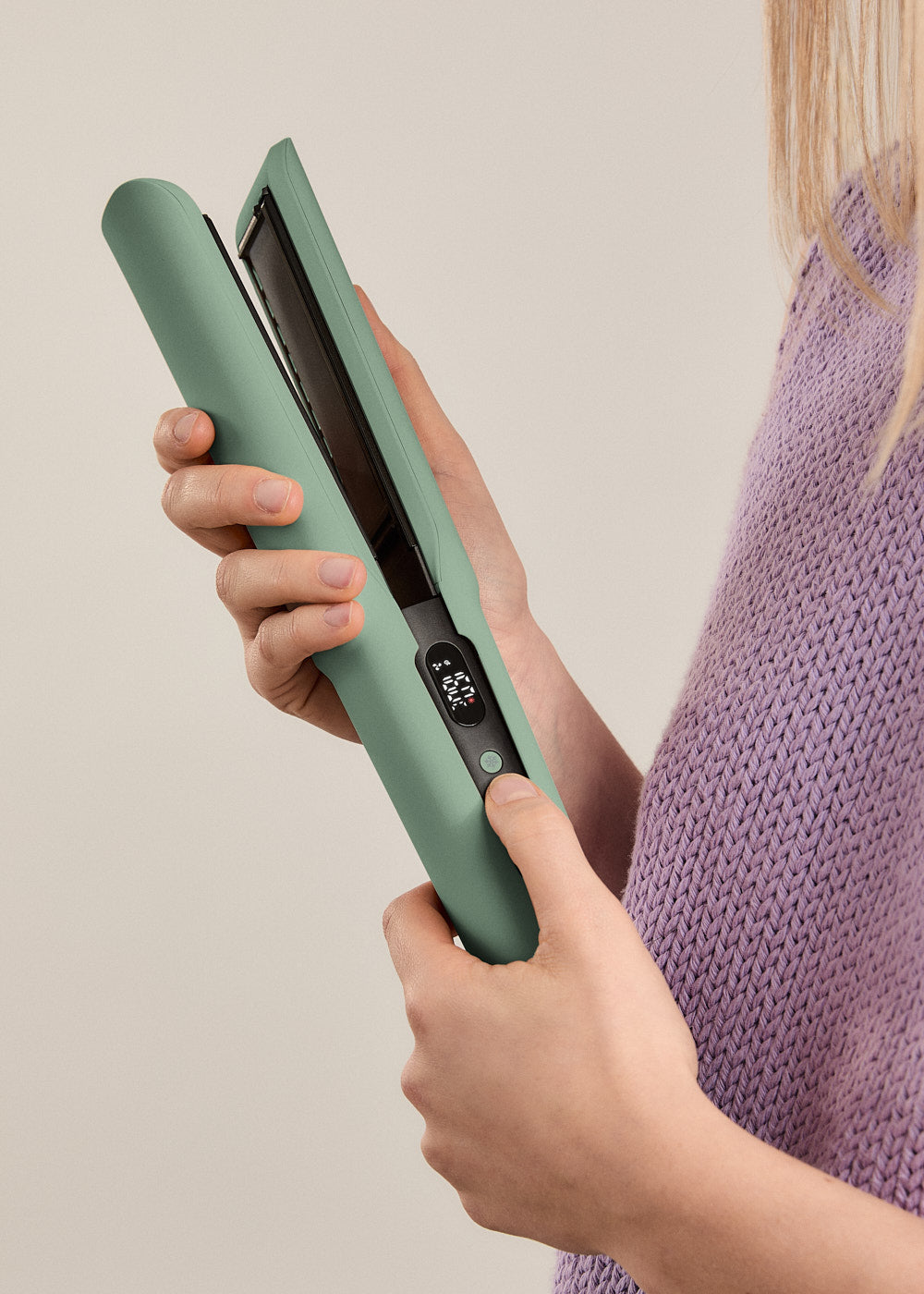 Ceramic Air Styler Dual - 2-in-1 Ionic Straightener-Dryer for Wet or Dry Hair with Ceramic Coating - Sage