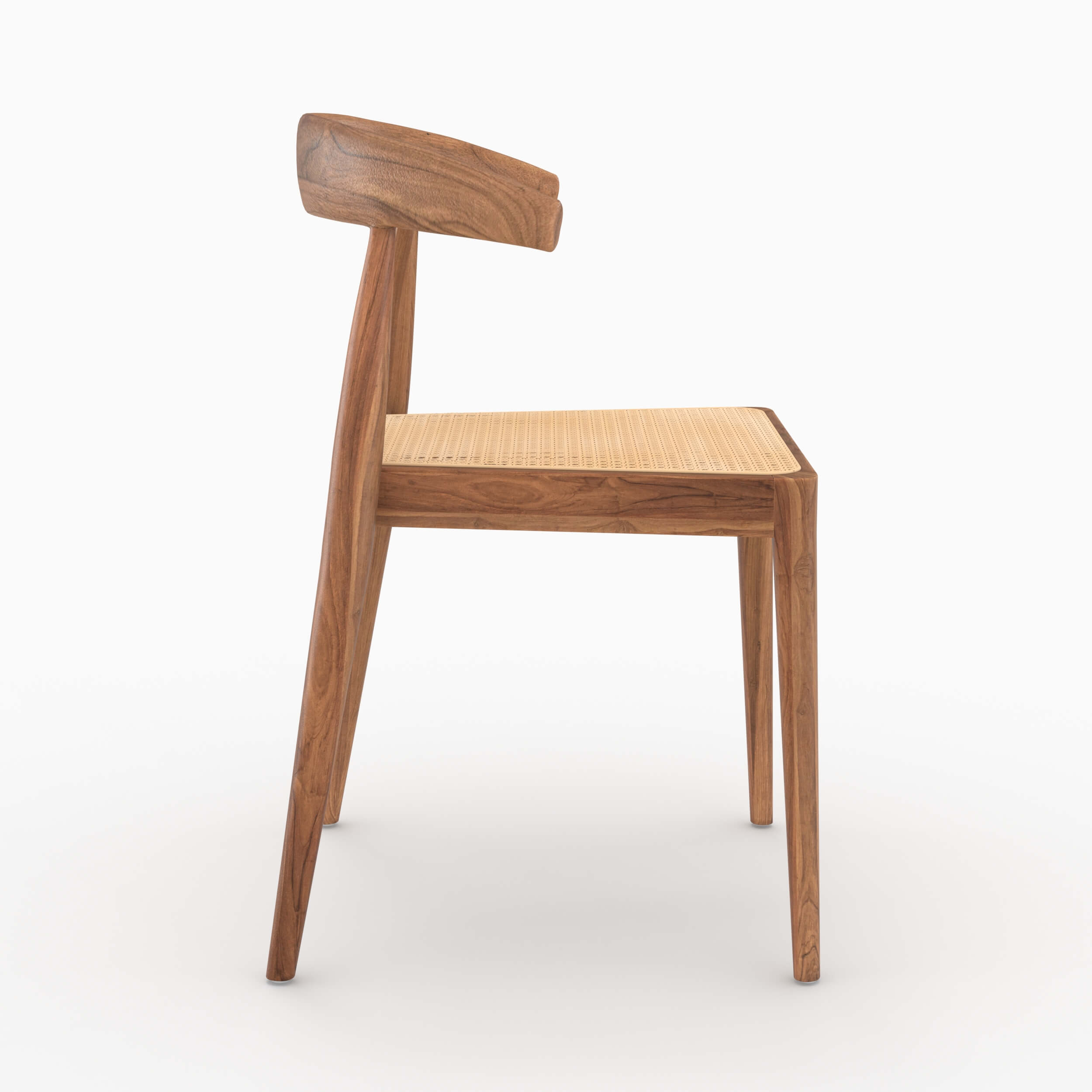 Alia - Lot De 2 Chaises En Bois De Teck Et Cannage En Rotin