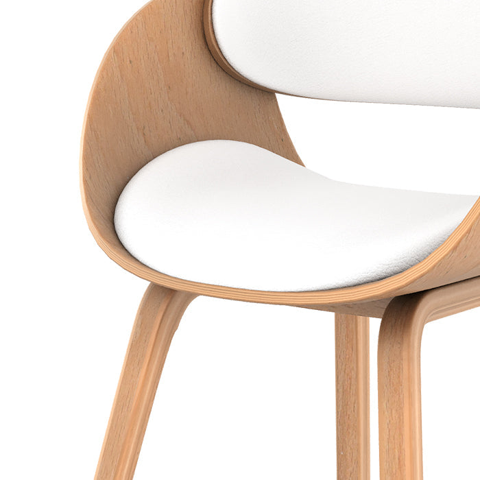 Adelmar - Chair In Light Wood And White Pu