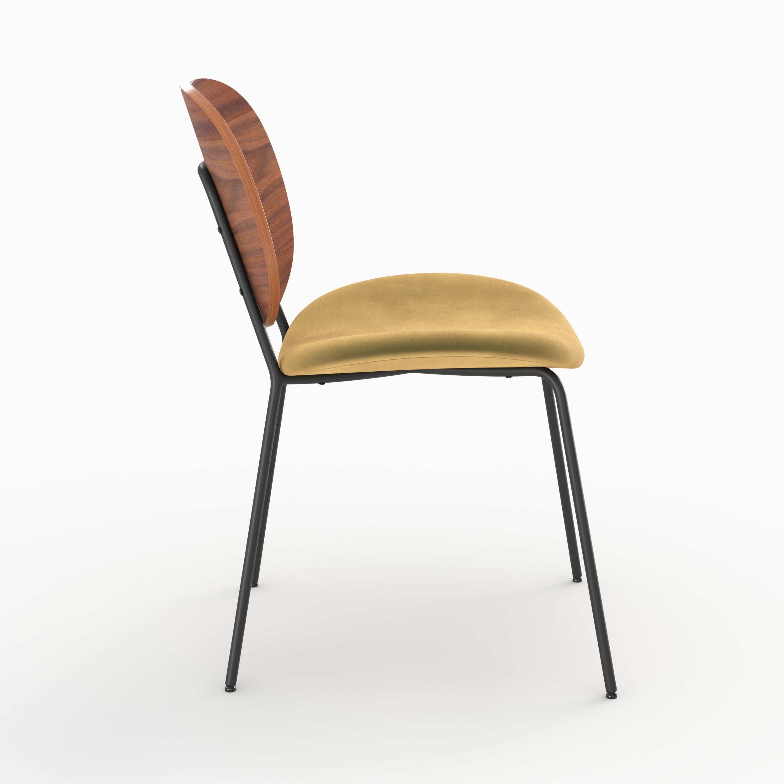 Simone - Lot De 2 Chaises En Velours Jaune Moutarde