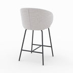 Cécilia - Set of 2 Central Island Chairs in Light Gray Fabric