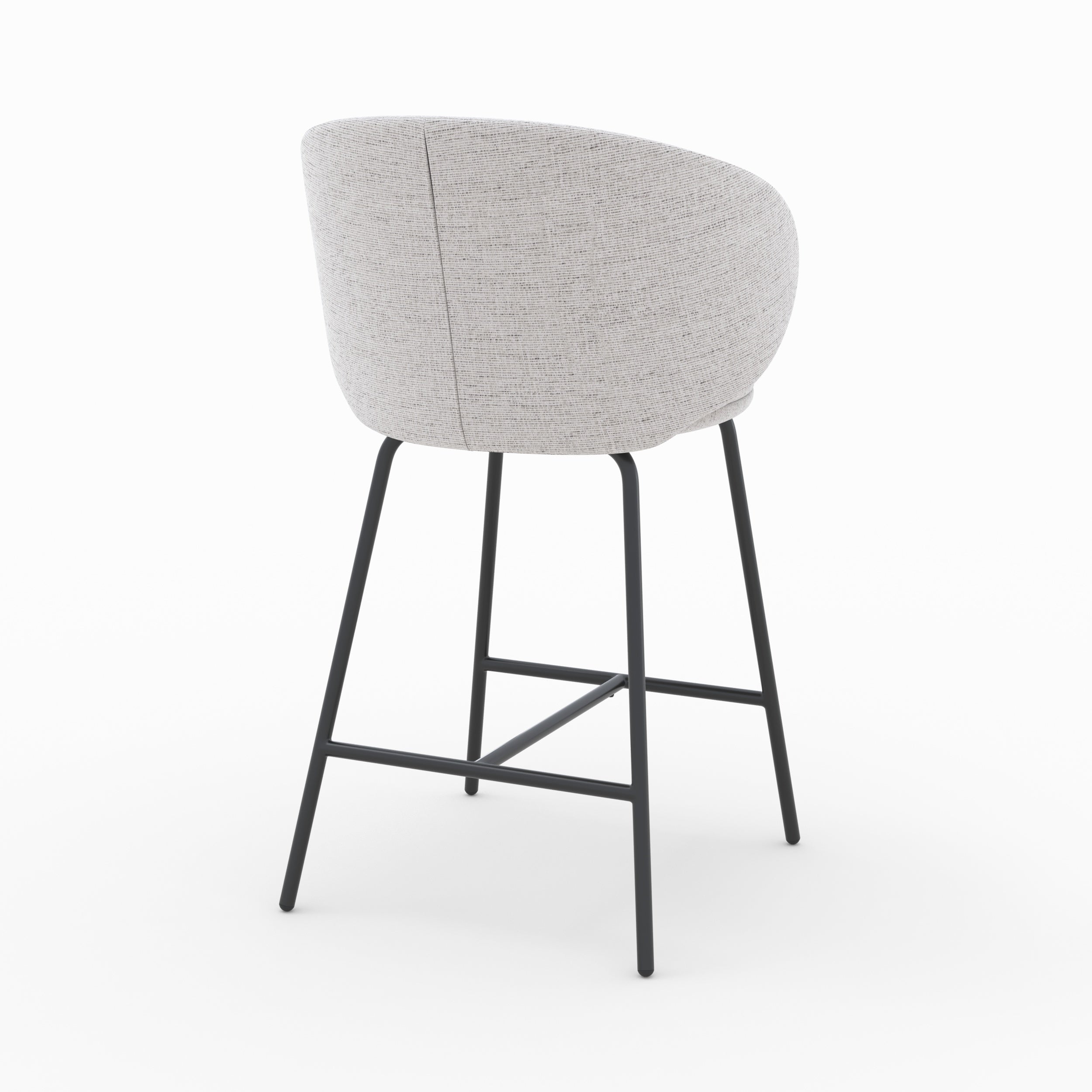 Cécilia - Set of 2 Central Island Chairs in Light Gray Fabric