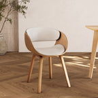 Adelmar - Chair In Light Wood And White Pu
