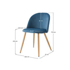 Cozy - Lot De 2 Chaises En Velours Bleu Et Pieds En Métal