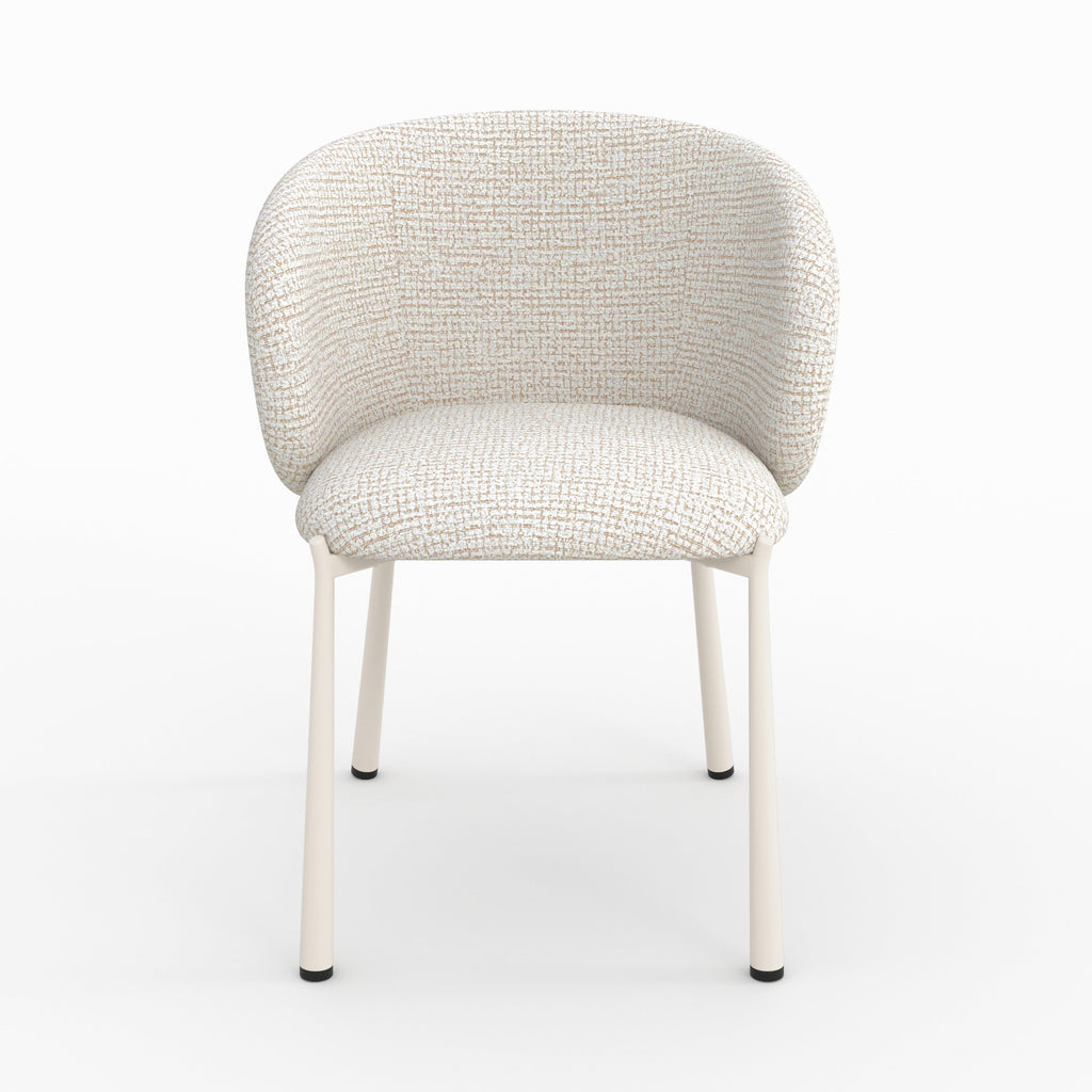 Danaë - Chaise En Tissu Texturé Écru Chiné