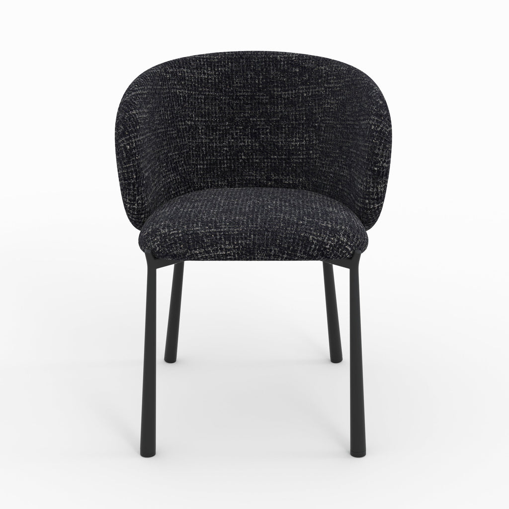 Danaë - Chaise En Tissu Texturé Noir