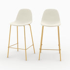 Henrik - Lot De 2 Chaises Pour Îlot Central En Cuir Synthétique Blanc