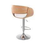 Adelmar - Silla de bar regulable en piel sintética blanca