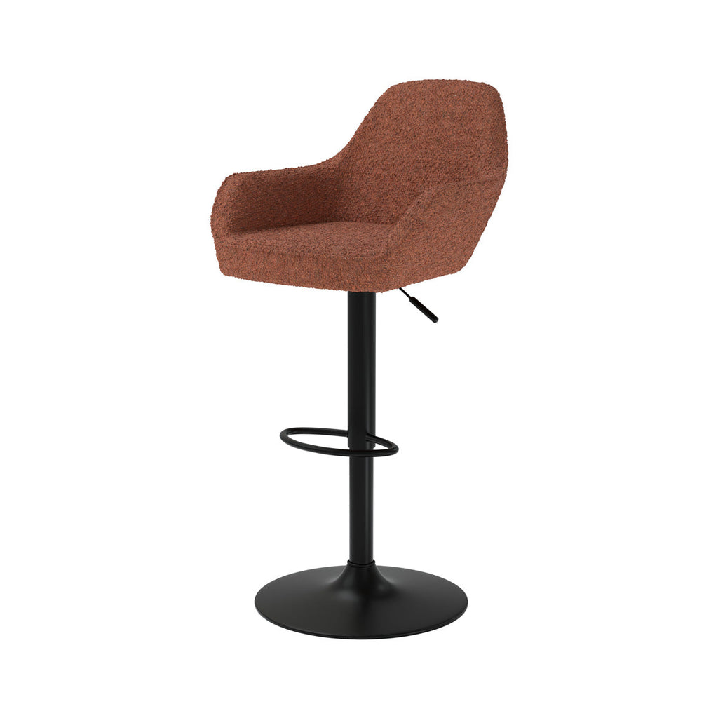 Adam - Lot De 2 Chaises De Bar Effet Laine Bouclette Rouge Brique
