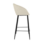 Marquise - Lot De 2 Chaises De Bar Effet Laine Bouclette Blanche