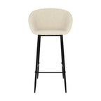 Marquise - Lot De 2 Chaises De Bar Effet Laine Bouclette Blanche