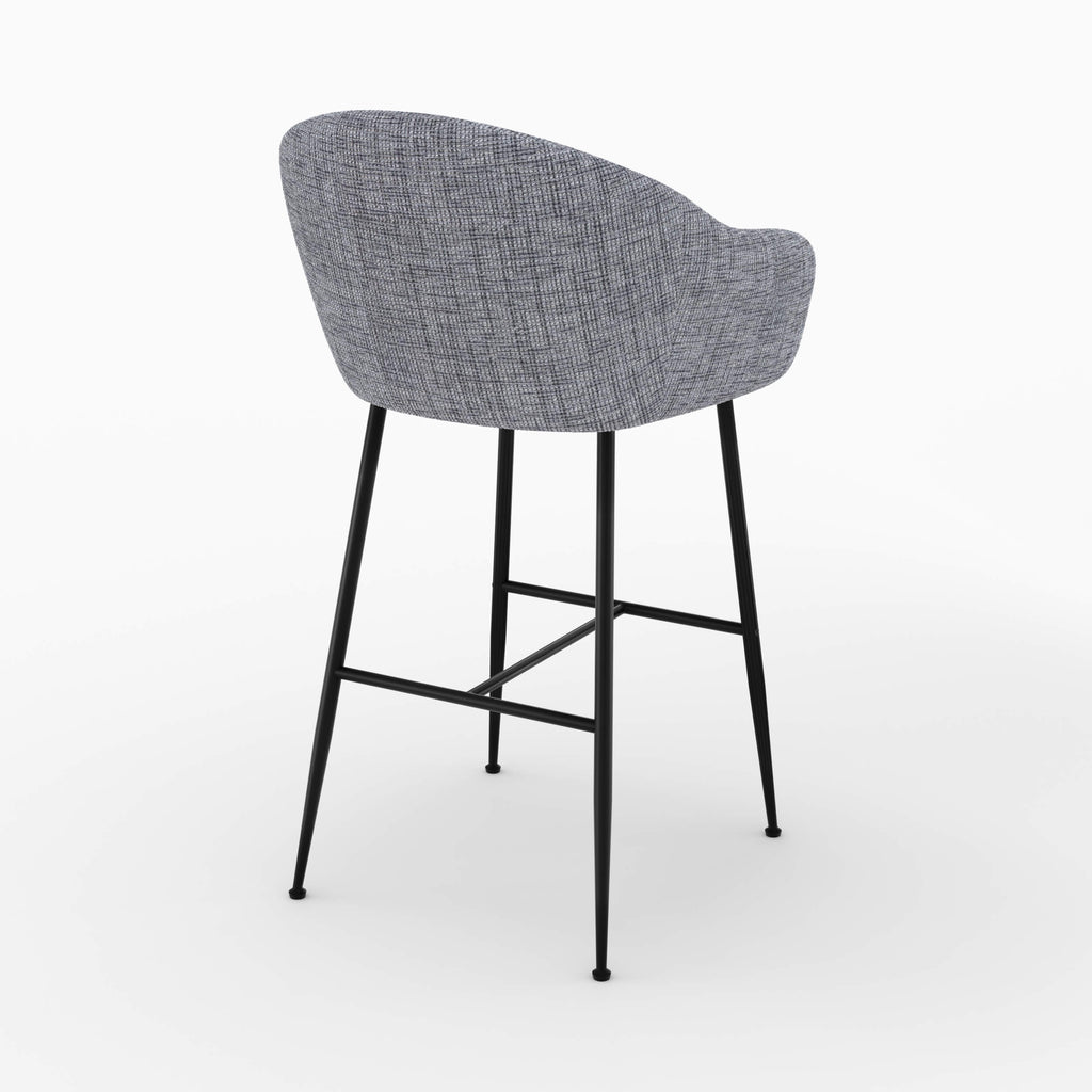 Socky - Chaise De Bar En Tissu Gris Chiné