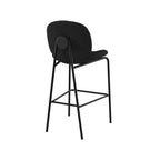 Iris - Set of 2 Central Island Chairs in Black Bouclé Fabric