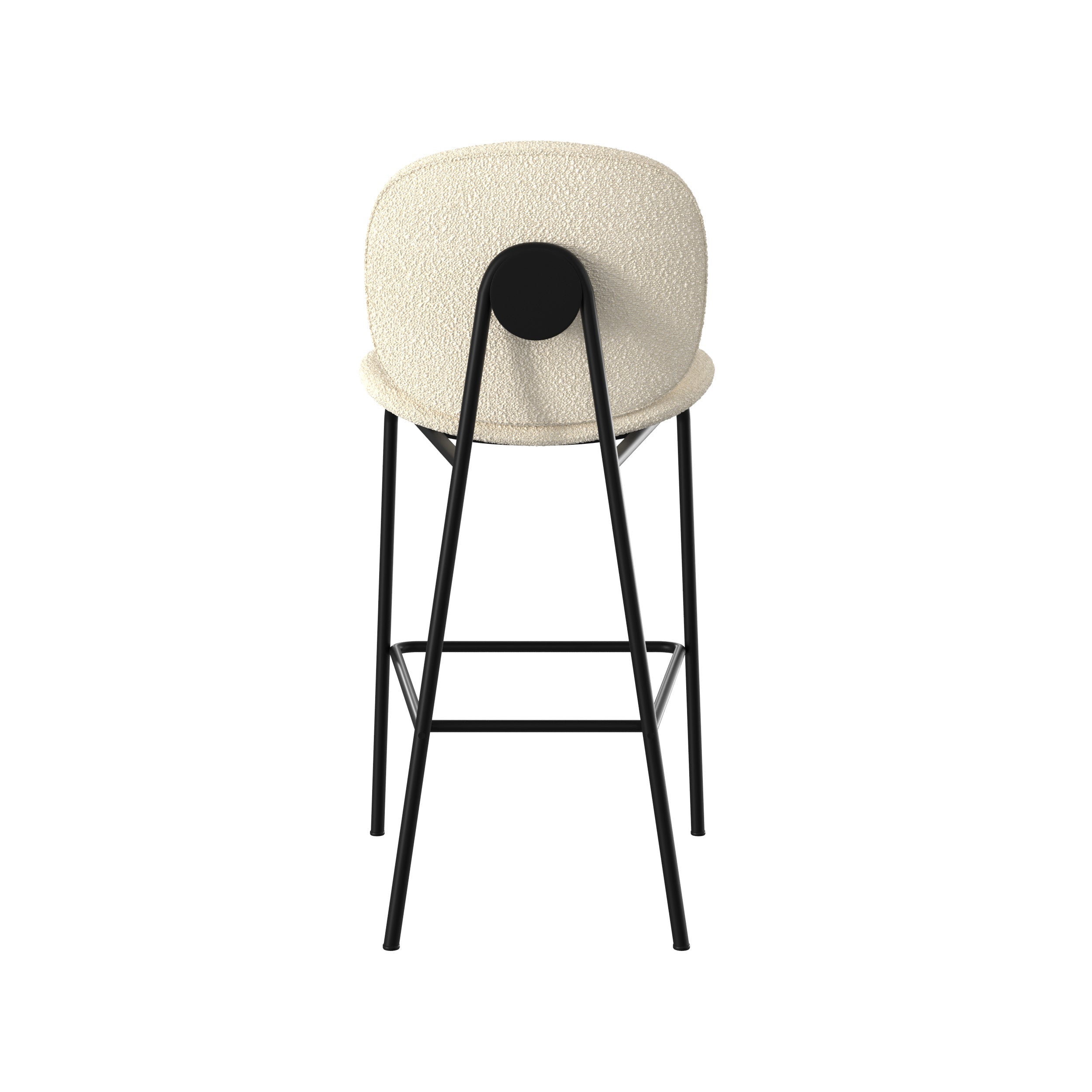 Iris - Set of 2 Central Island Chairs in Beige Bouclé Fabric