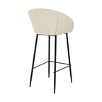 Marquise - Lot De 2 Chaises De Bar Effet Laine Bouclette Blanche