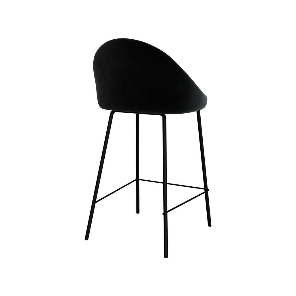 Misty - Lot De 2 Chaises Pour Îlot Central En Velours Noir