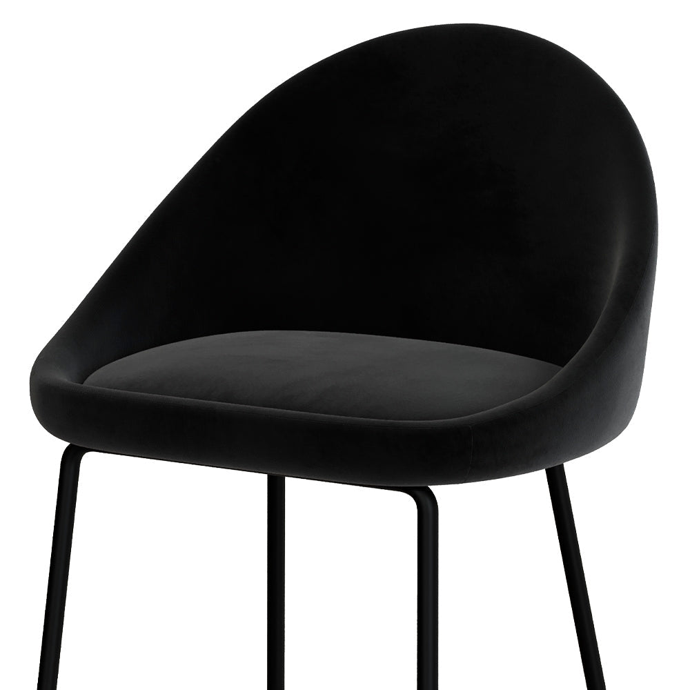 Misty - Lot De 2 Chaises Pour Îlot Central En Velours Noir