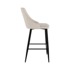 Pipo - Lot De 2 Chaises Pour Îlot Central En Tissu Beige