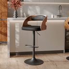 Louis - Adjustable Black Synthetic Leather Bar Chair