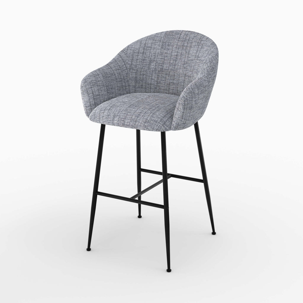 Socky - Chaise De Bar En Tissu Gris Chiné