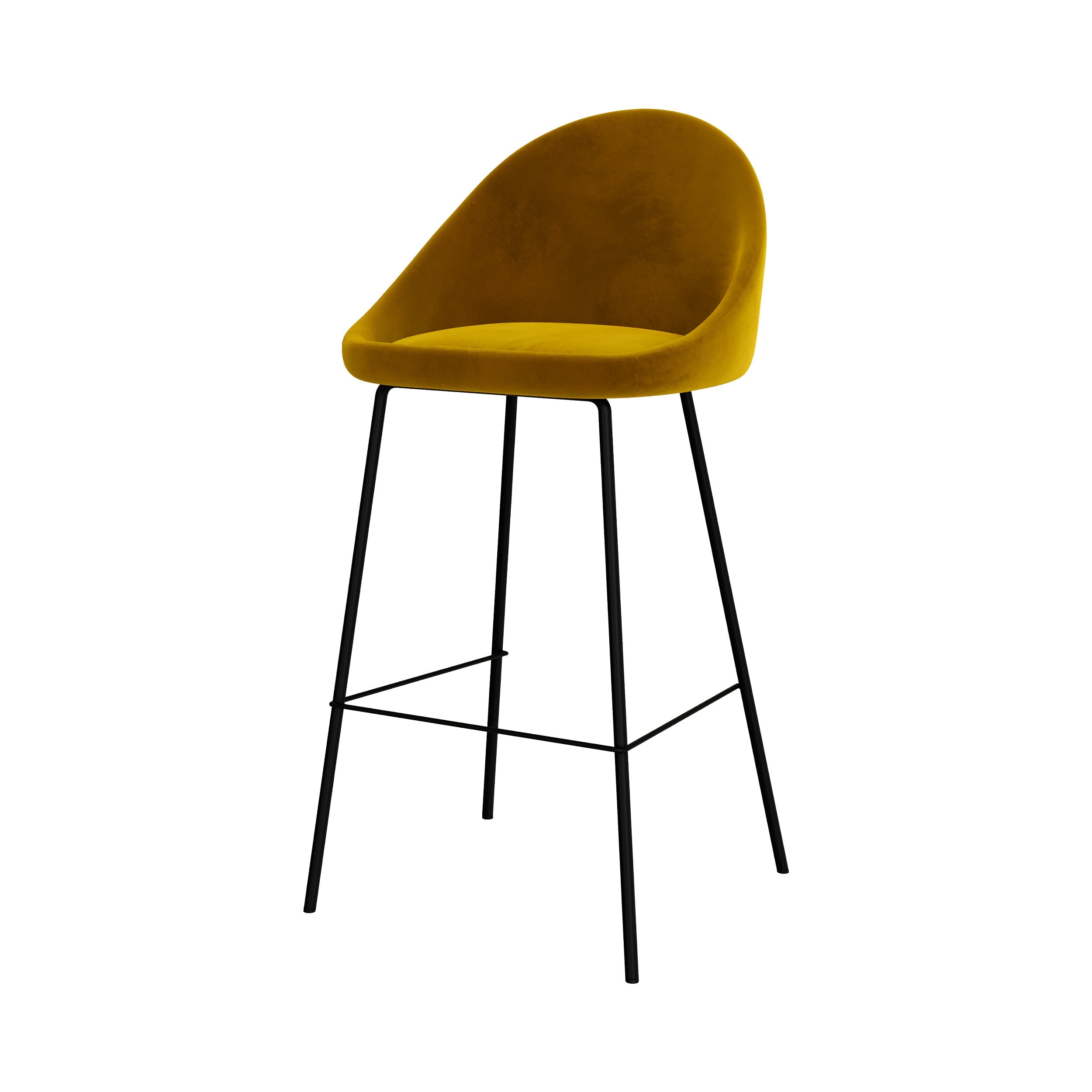 Misty - Juego de 2 sillas de bar de terciopelo amarillo