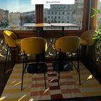 Karl - Set of 2 Central Island Chairs in Mustard Yellow Velvet