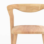 Vega - Chaise En Bois D'Hévéa Clair, Dossier Courbé