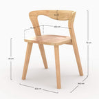 Vega - Chaise En Bois D'Hévéa Clair, Dossier Courbé
