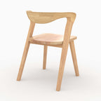Vega - Chaise En Bois D'Hévéa Clair, Dossier Courbé