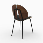 Coccinelle - Black Velvet and Walnut Wood Chair