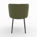 Aby - Chaise En Tissu Vert Chiné Et Pieds Noirs