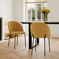 Karl - Lot De 2 Chaises En Velours Jaune Moutarde