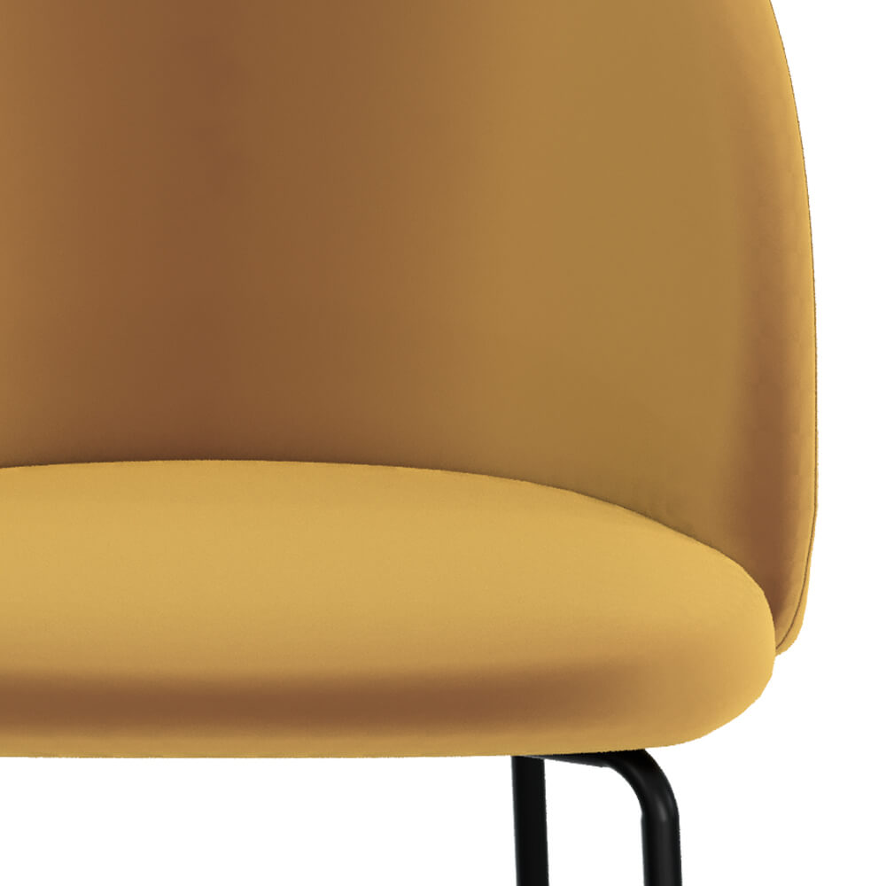 Karl - Lot De 2 Chaises En Velours Jaune Moutarde