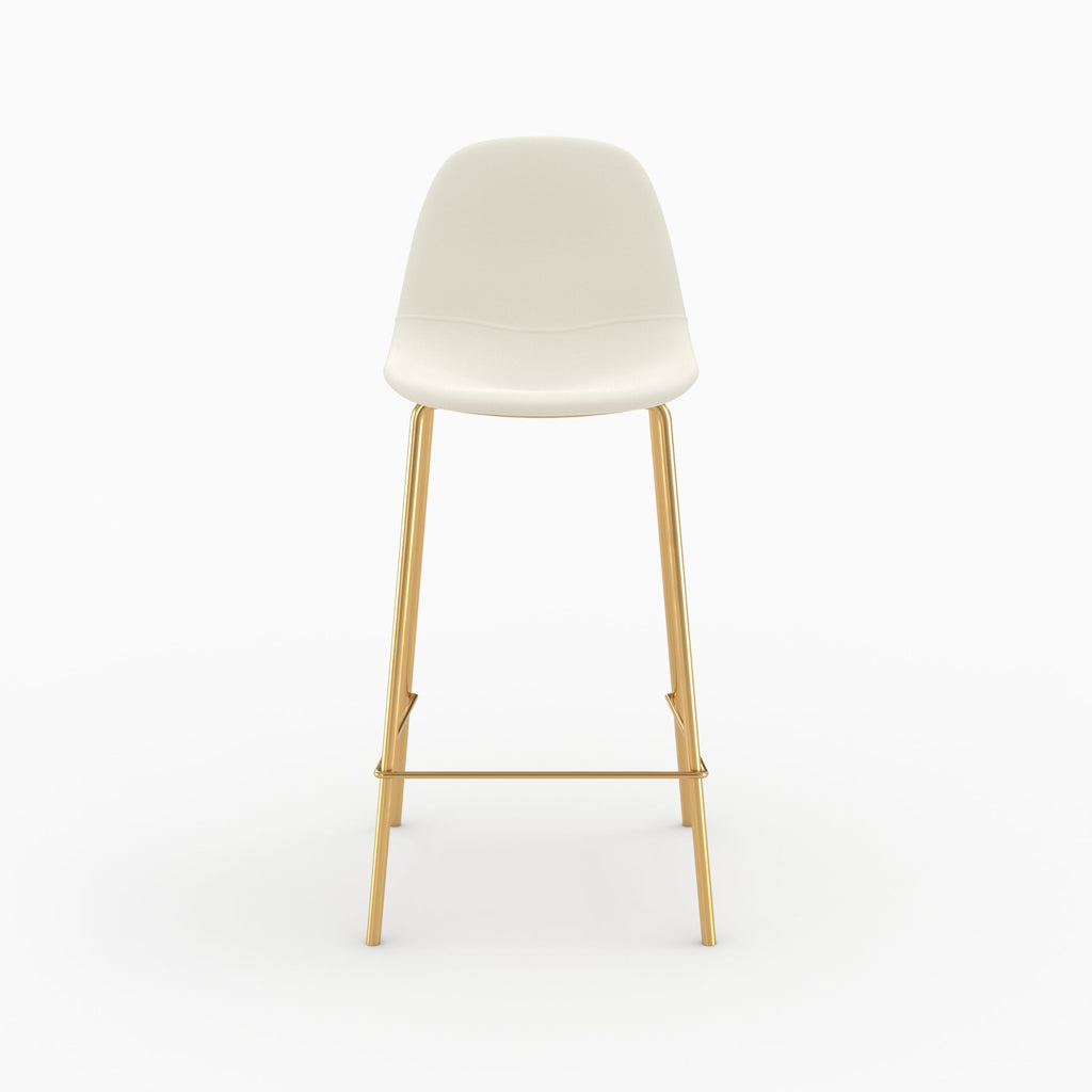 Henrik - Lot De 2 Chaises Pour Îlot Central En Cuir Synthétique Blanc