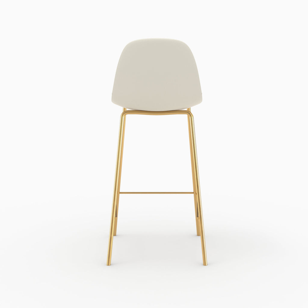 Henrik - Lot De 2 Chaises Pour Îlot Central En Cuir Synthétique Blanc