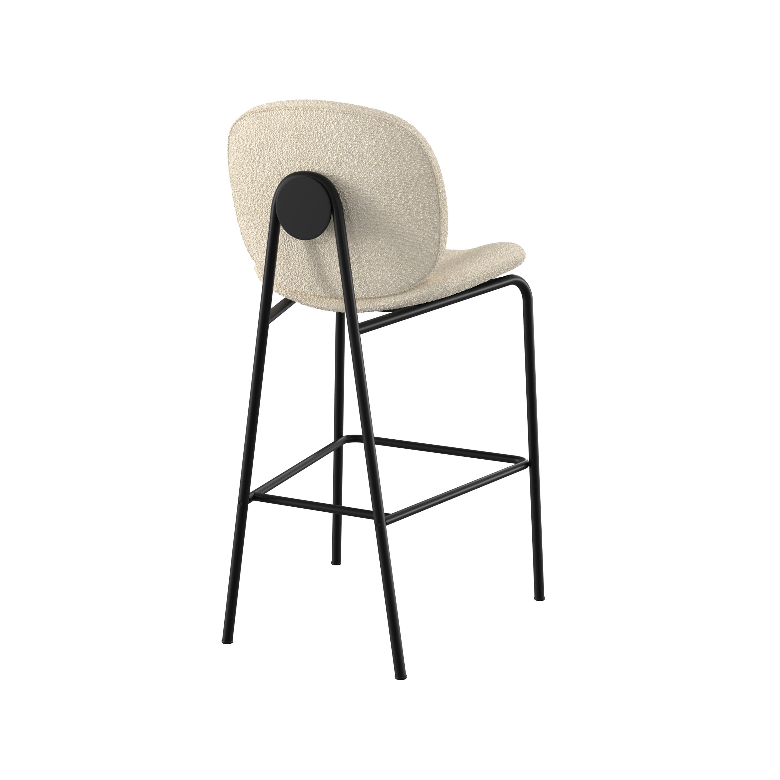 Iris - Set of 2 Central Island Chairs in Beige Bouclé Fabric